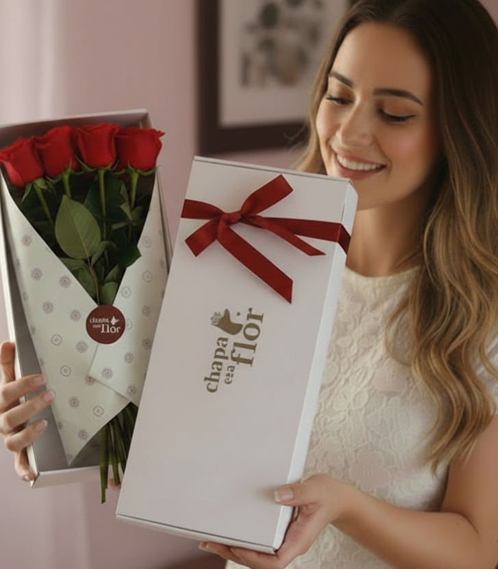 Box Premium con 12 rosas rojas