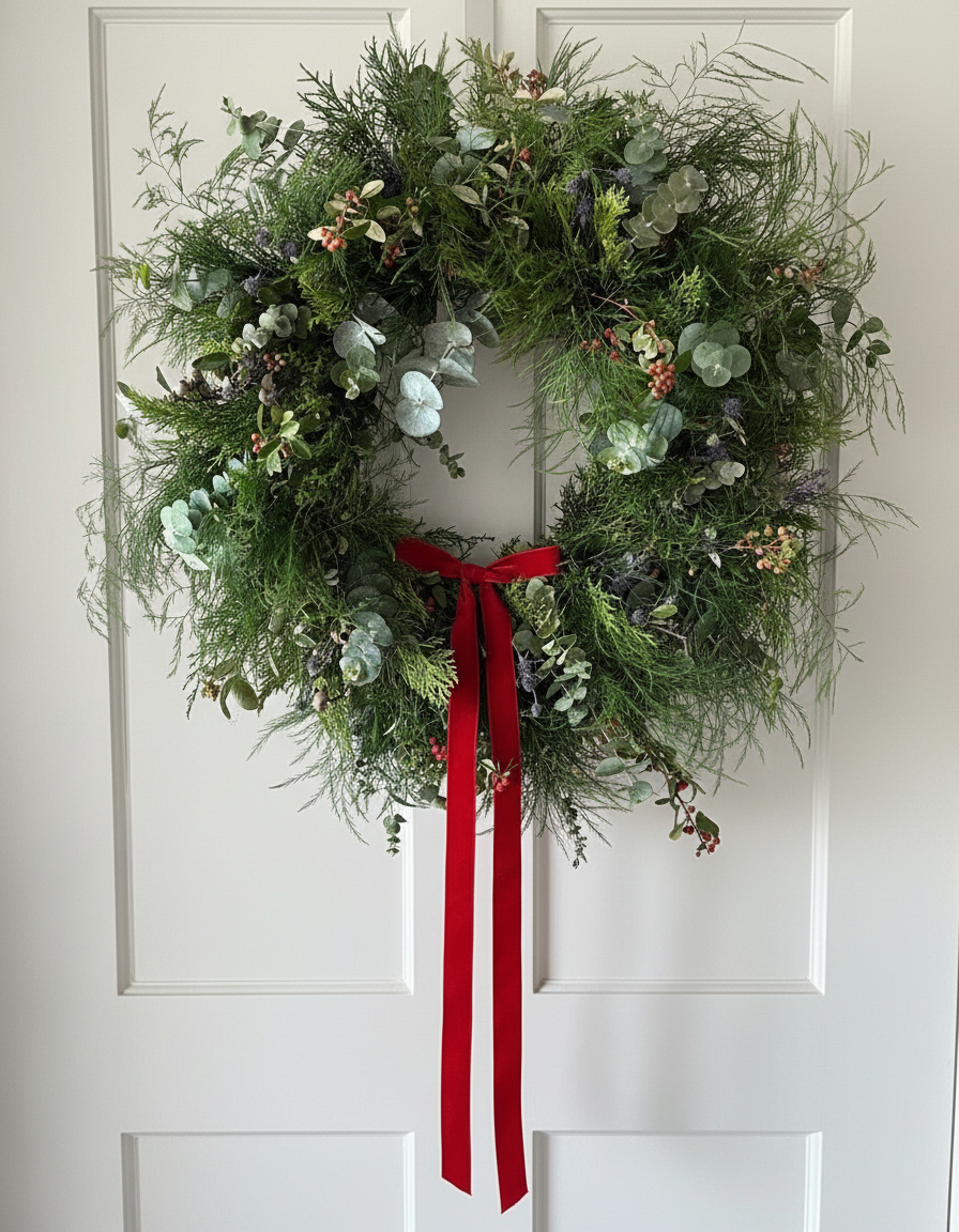 Corona Navideña para colgar Love Green