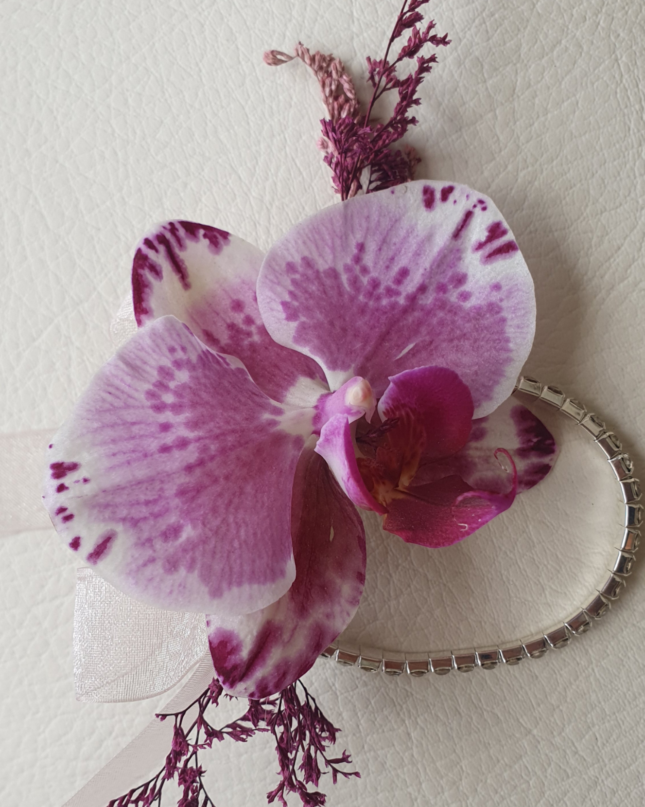 Corsage de Orquídea púrpura pulsera