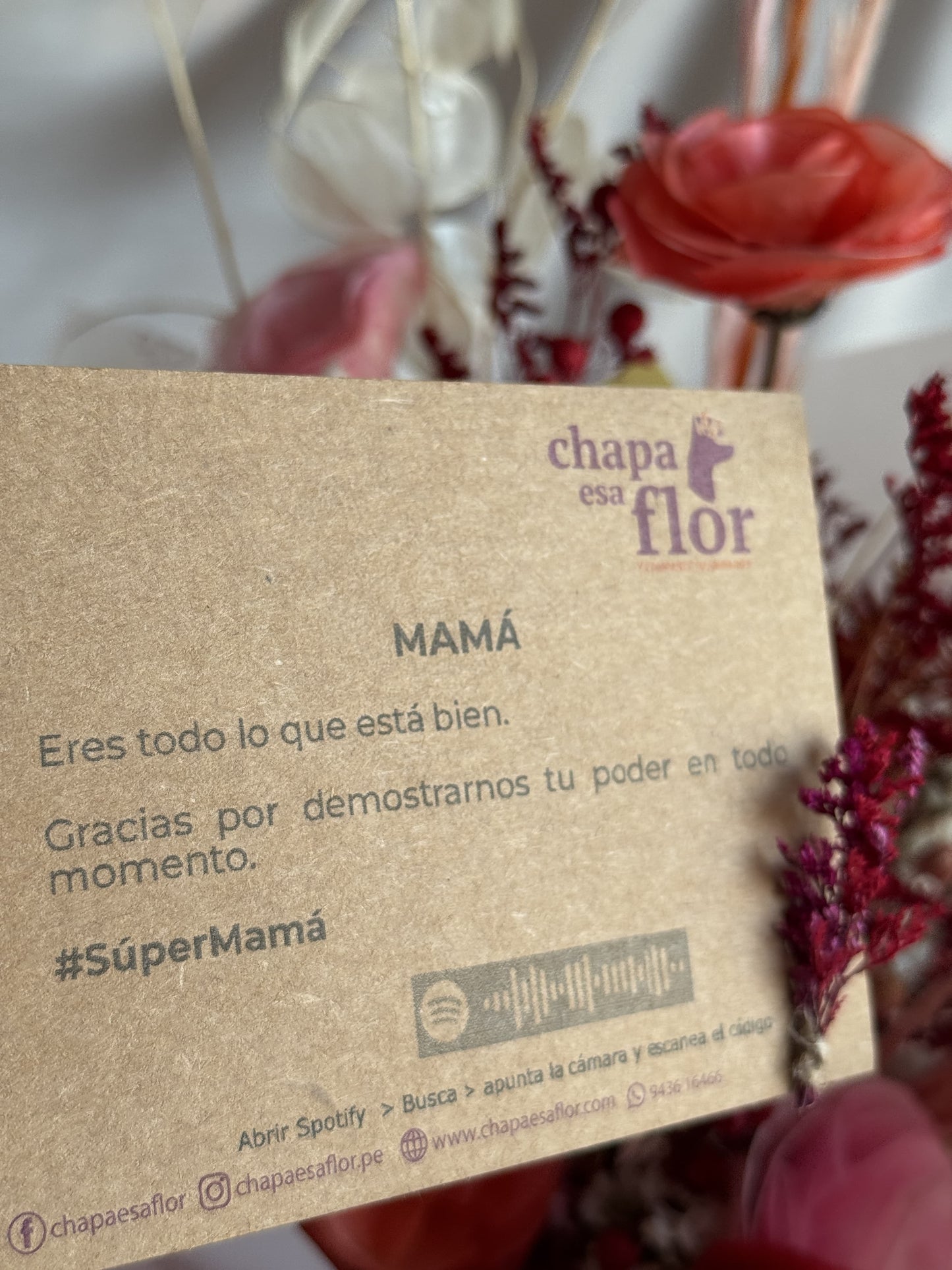 Ramo por Siempre Mamá de flores secas y preservadas