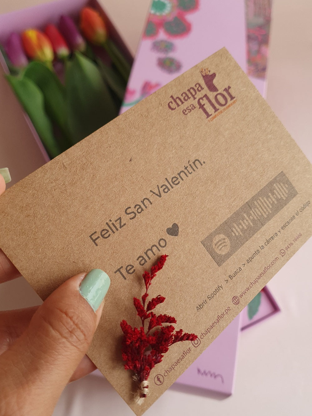 Box Premium con 5 tulipanes amarillos