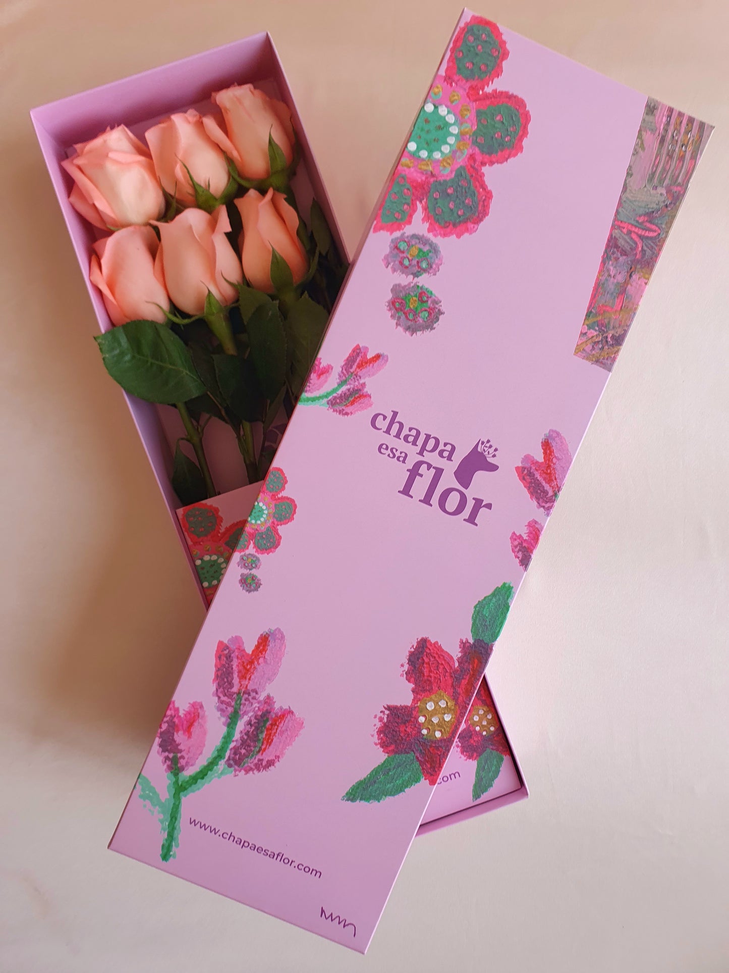 Box Premium con 6 rosas rosadas Bonda