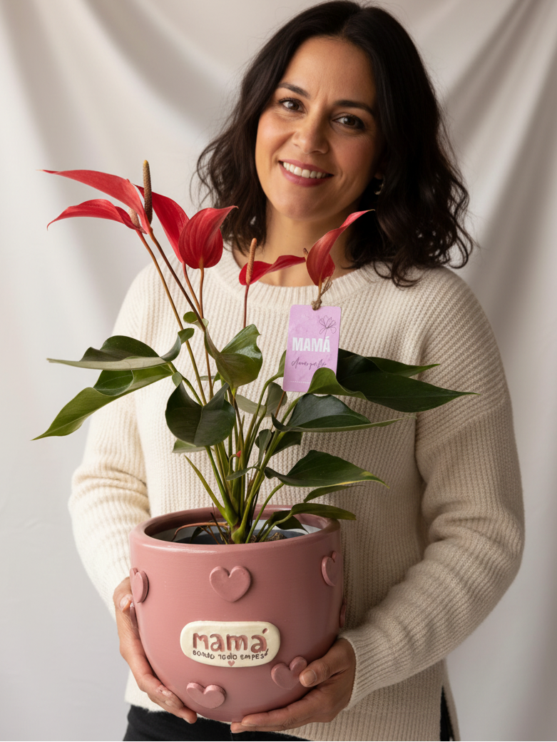Anturio Rojo banderolas del amor en piezas Mamá | Edición Mamá