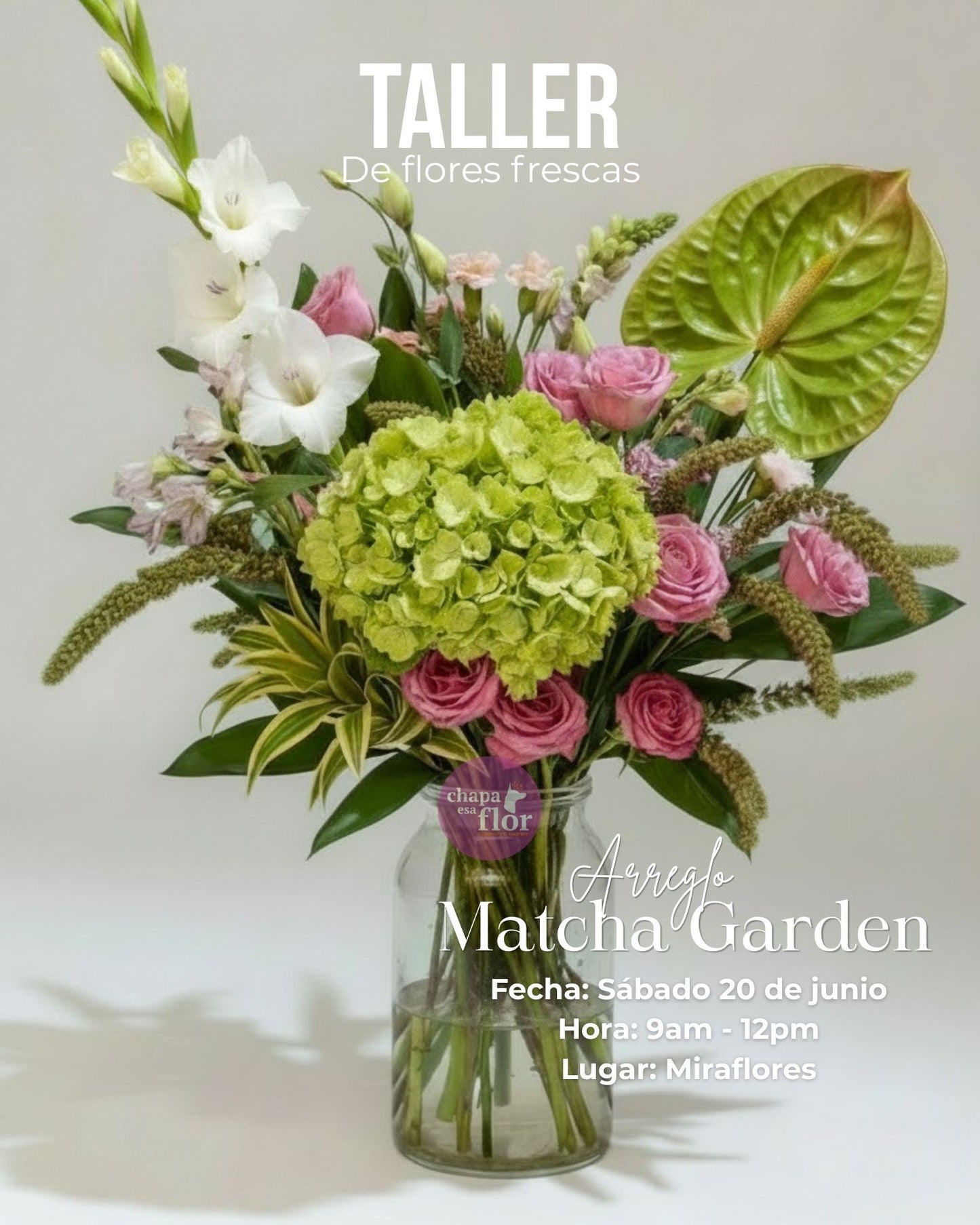 Taller de flores frescas | Proyecto Arreglo Matcha Garden 20Jun
