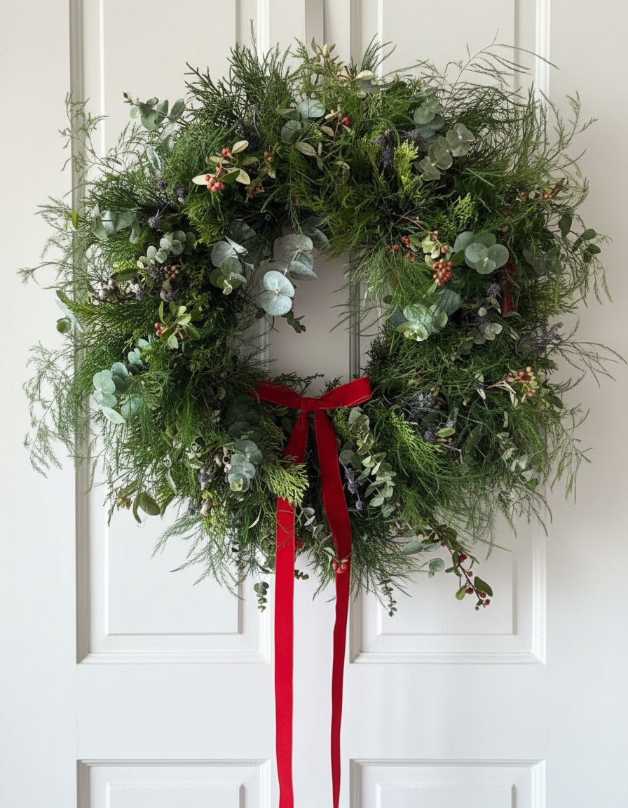 Corona Navideña para colgar Love Green