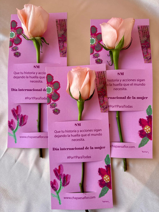 Pack de 3 Rosas con pieza artística Día de la Mujer