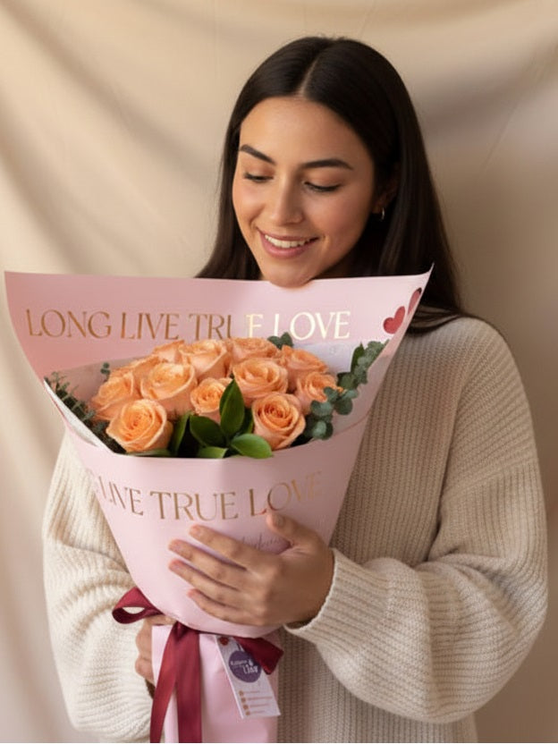 Ramo con 24 rosas rosadas