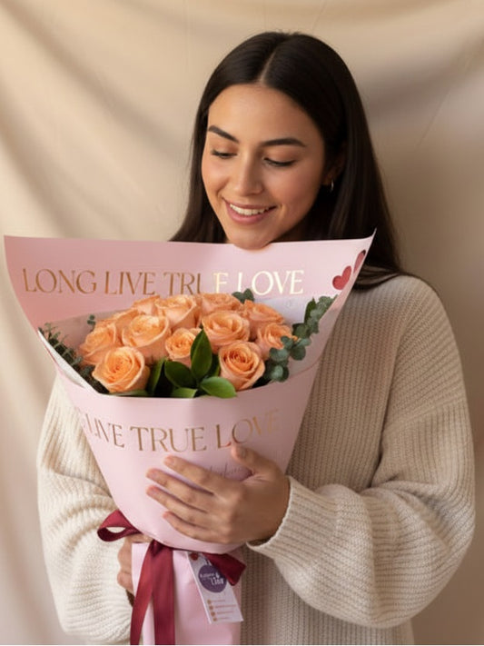 Ramo con 24 rosas rosadas