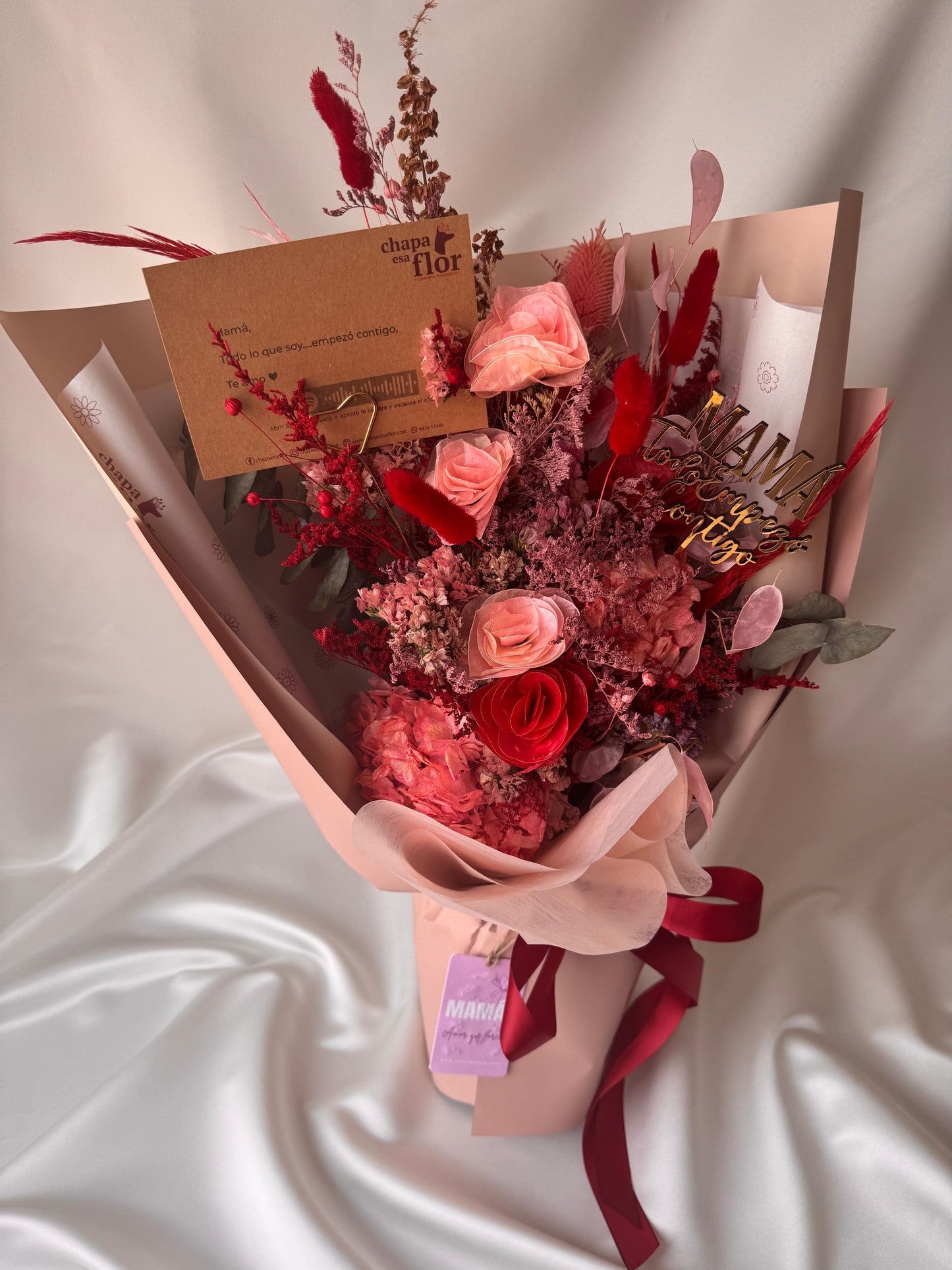 Ramo por amor por siempre Mamá de flores secas y preservadas