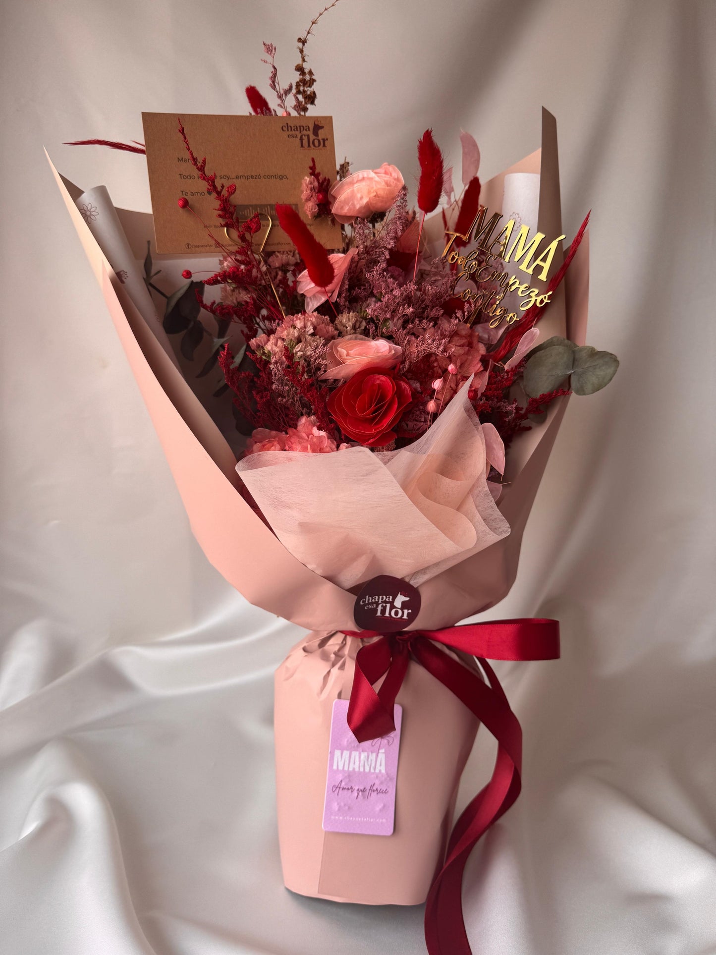Ramo por amor por siempre Mamá de flores secas y preservadas