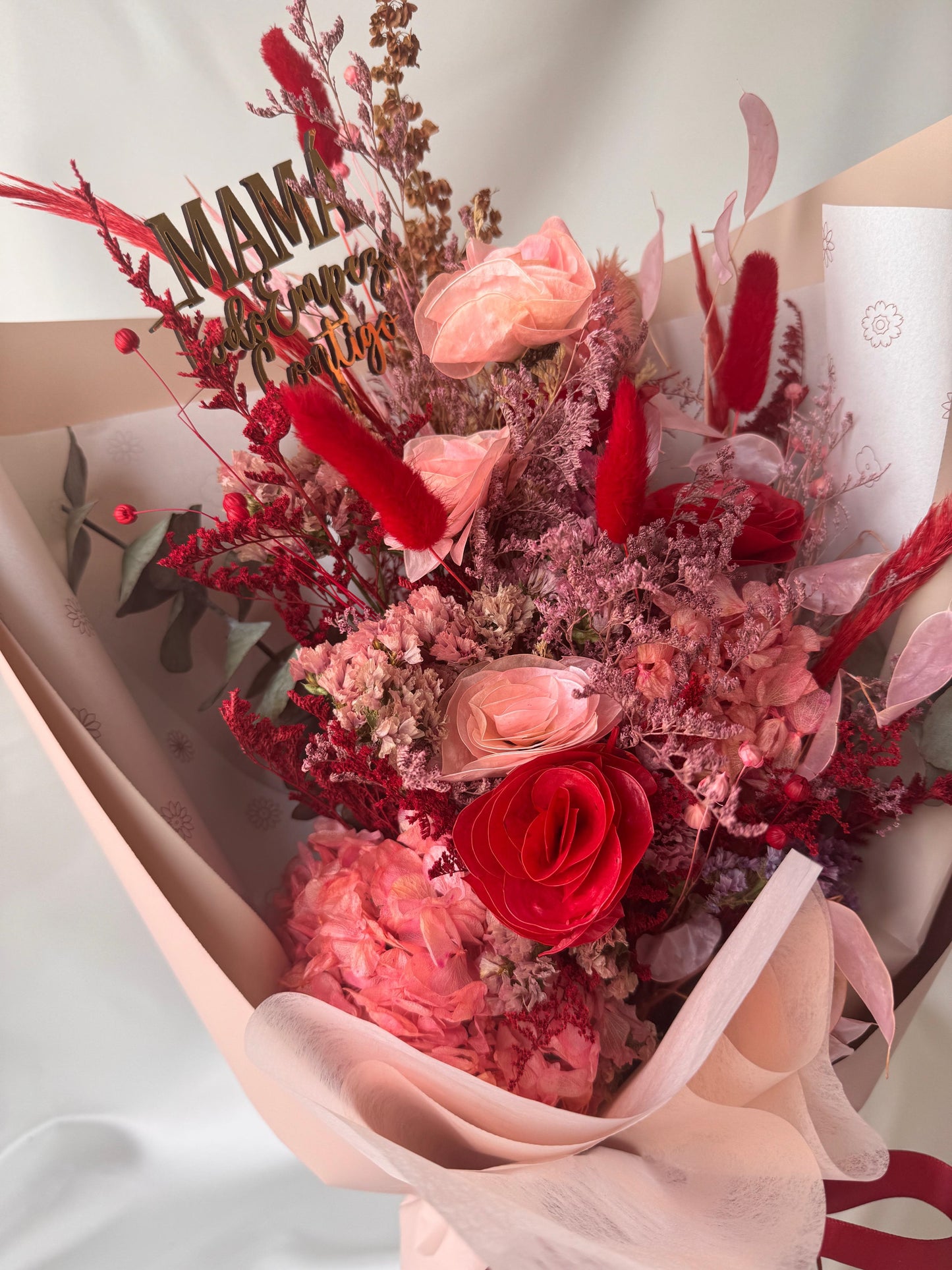Ramo por amor por siempre Mamá de flores secas y preservadas
