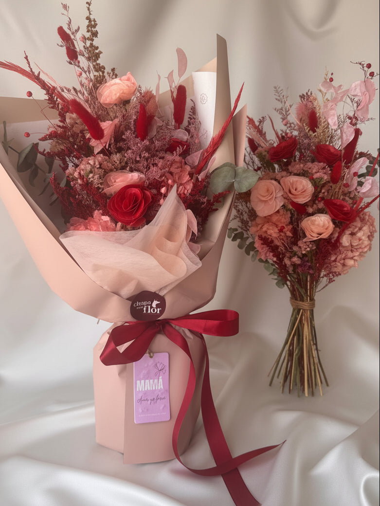 Ramo por amor por siempre Mamá de flores secas y preservadas