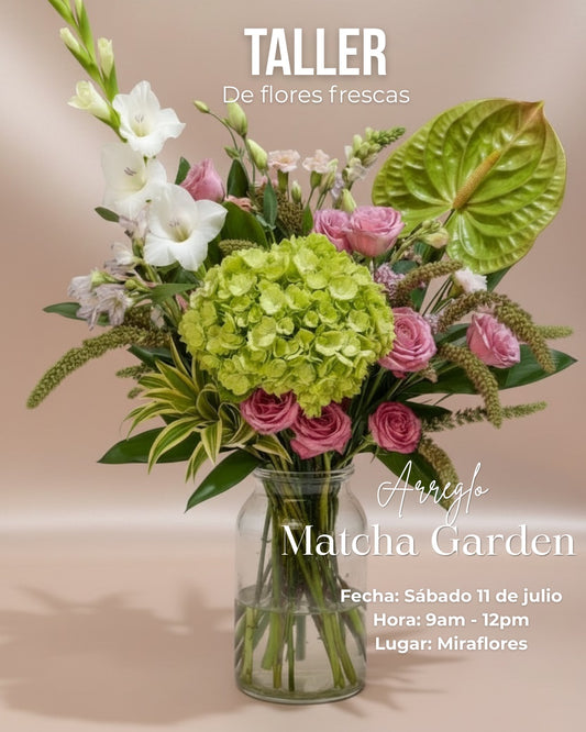 Taller de flores frescas | Proyecto Arreglo Matcha Garden 11jul