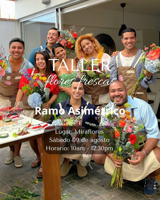 Taller de flores naturales frescas - Ramo asimétrico 09.08.25
