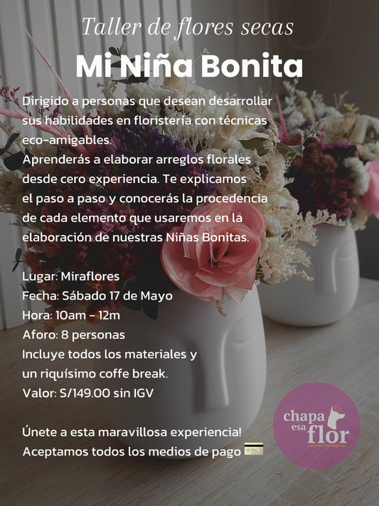 Taller de flores secas Mi Niña Bonita 17.05.25