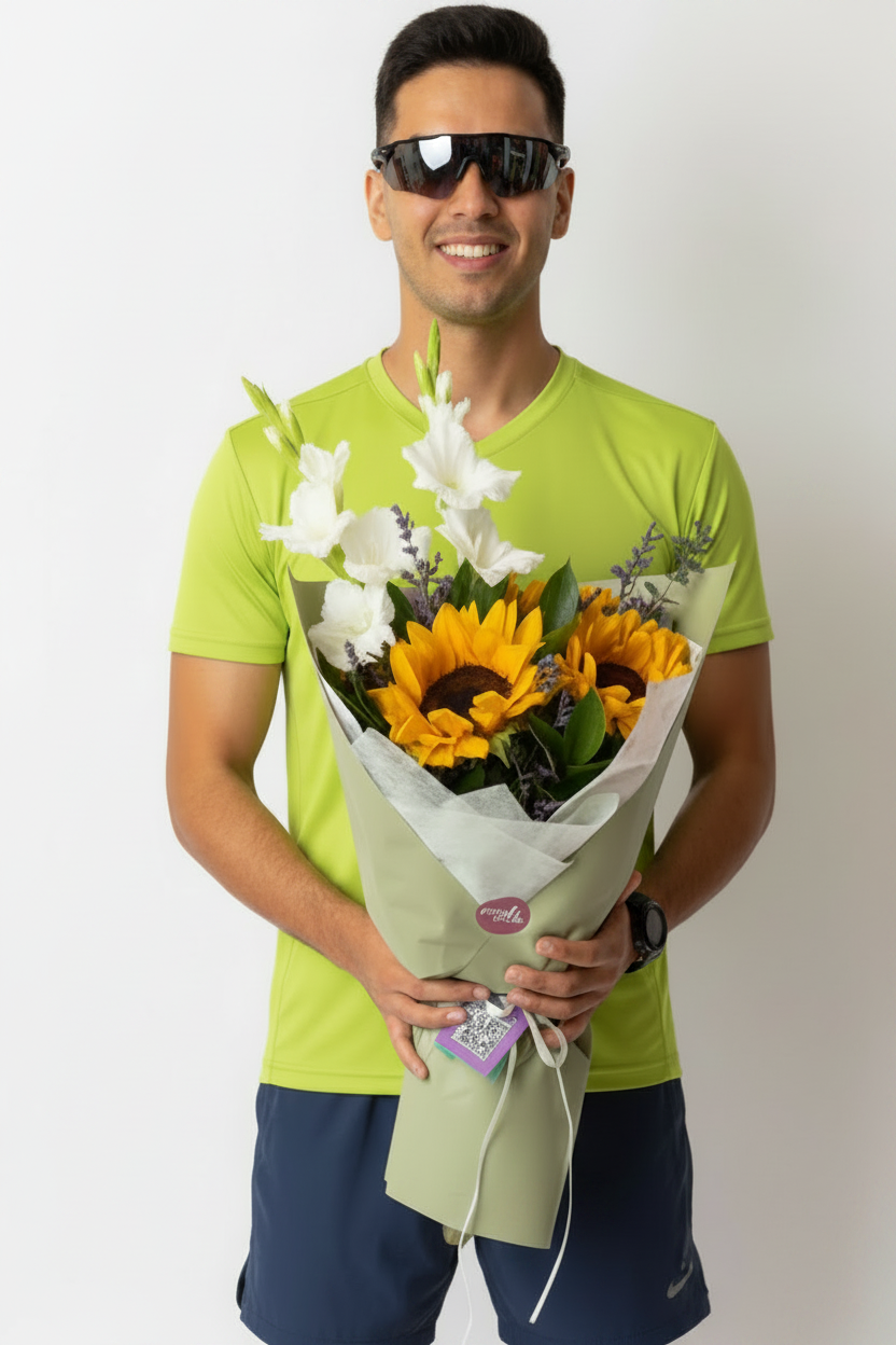 Ramo Alegría de Mamá con 3 Girasoles | Edición Mamá