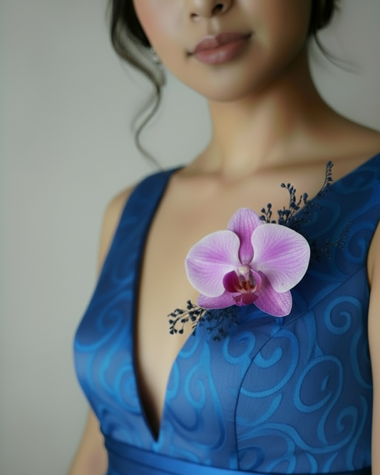 Corsage de Orquídea púrpura botoniere