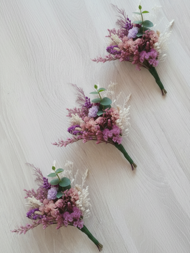 Pack 6 mini ramos de flores secas