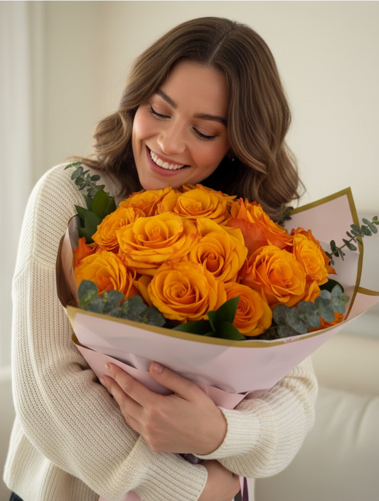 Ramo con rosas naranjas