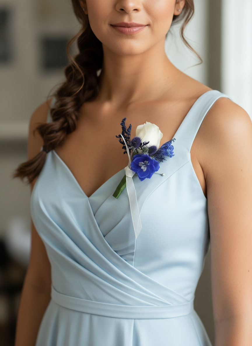 Corsage de mini rosa blanca - botoniere