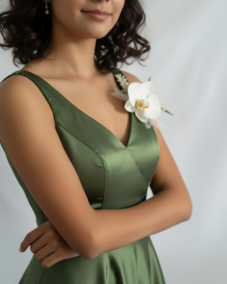 Corsage de Orquídea blanca botoniere