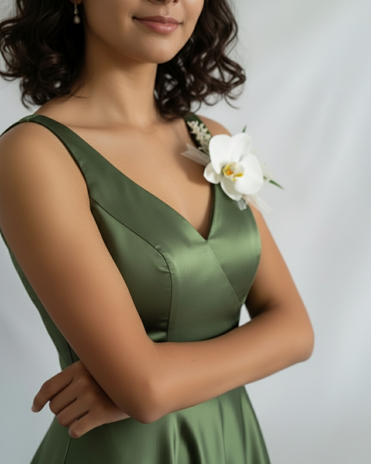 Corsage de Orquídea blanca botoniere