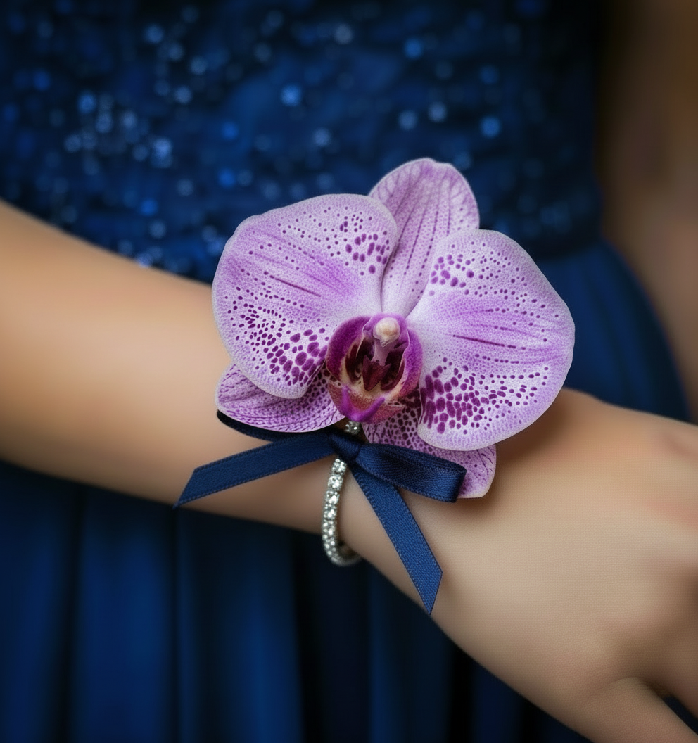Corsage de Orquídea púrpura pulsera