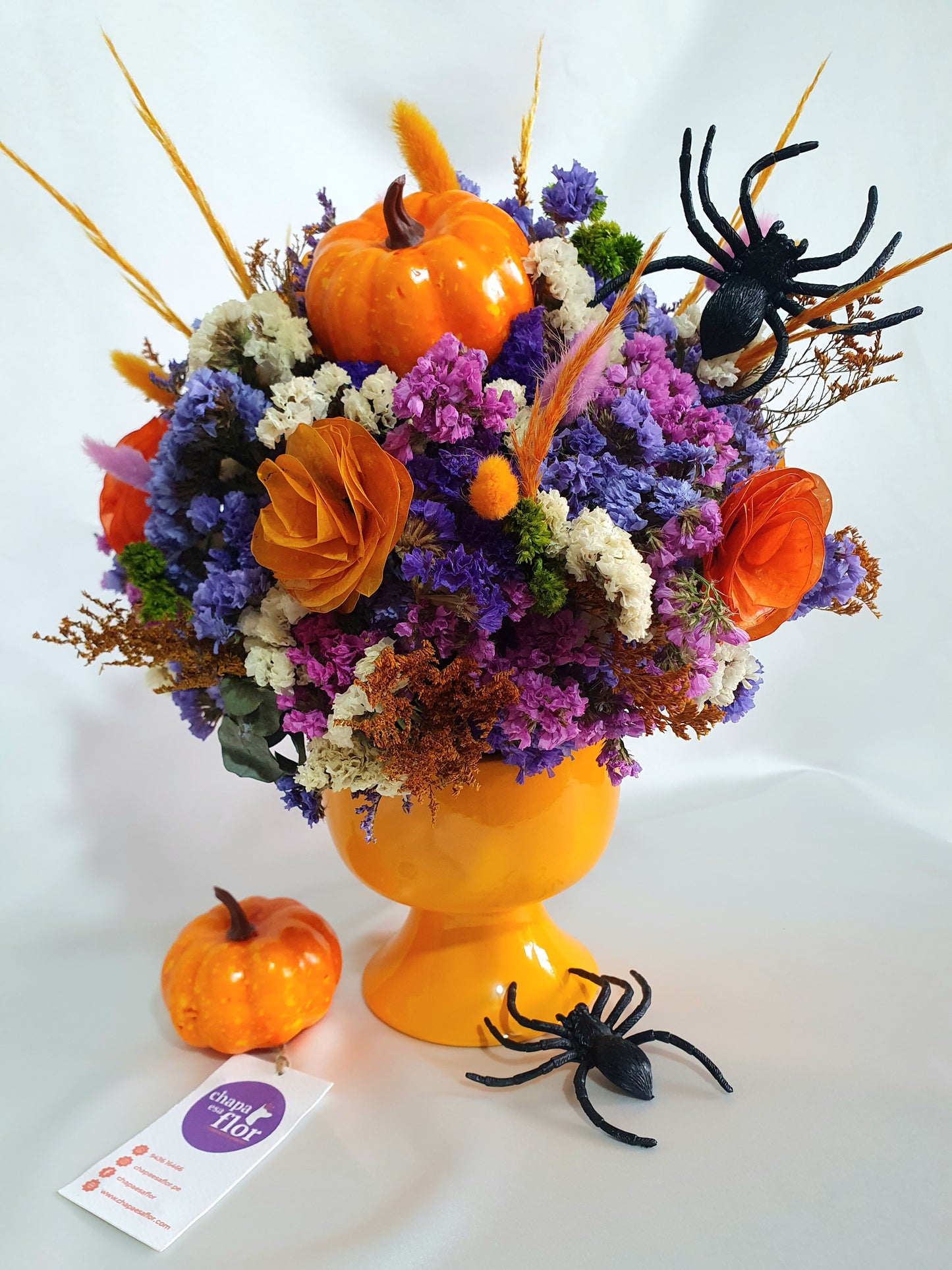 Arreglo Halloween de flores secas