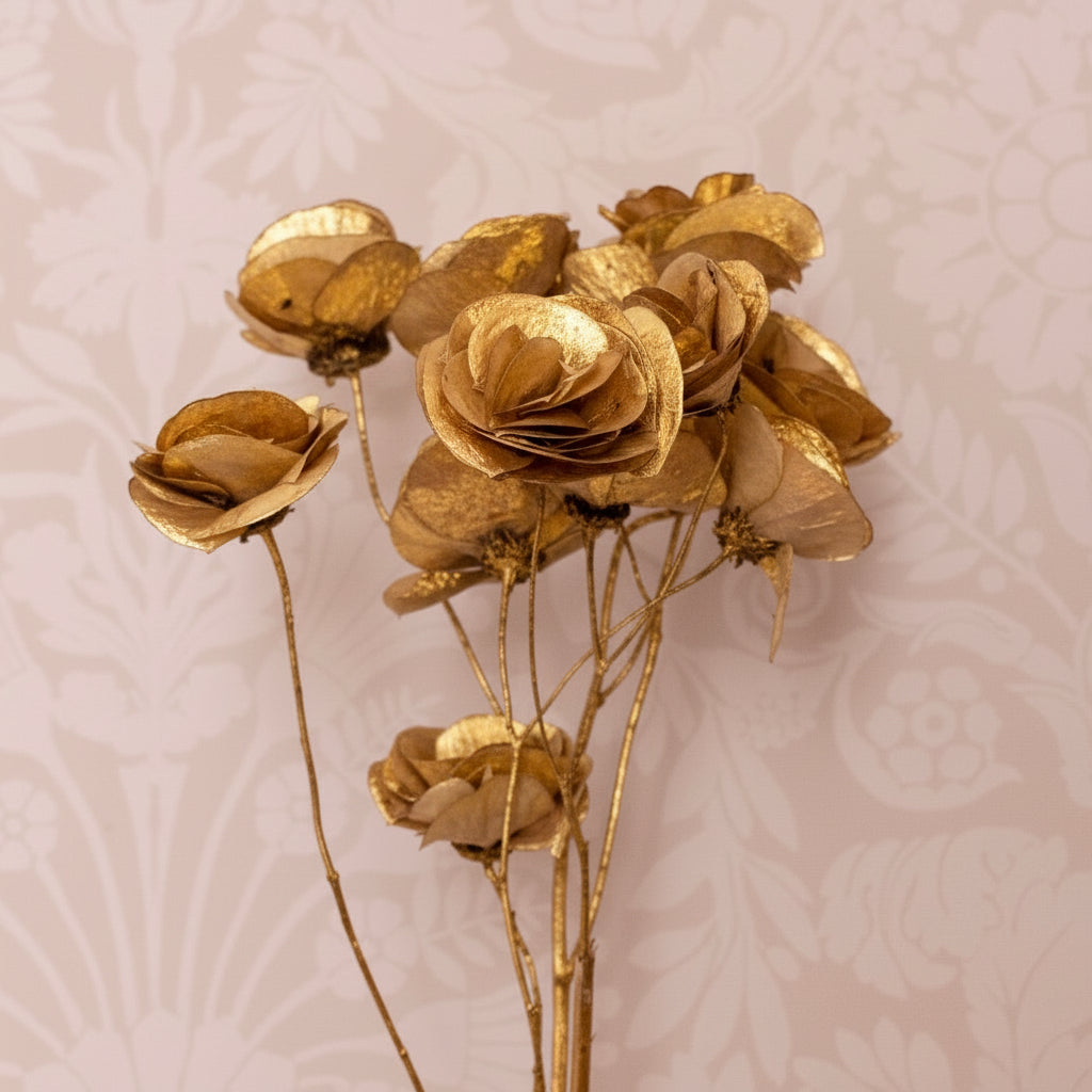 Adicional rosas lunarias y jaspia dorada natural seca