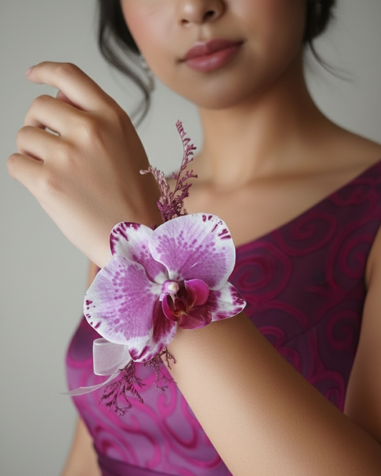 Corsage de Orquídea púrpura pulsera