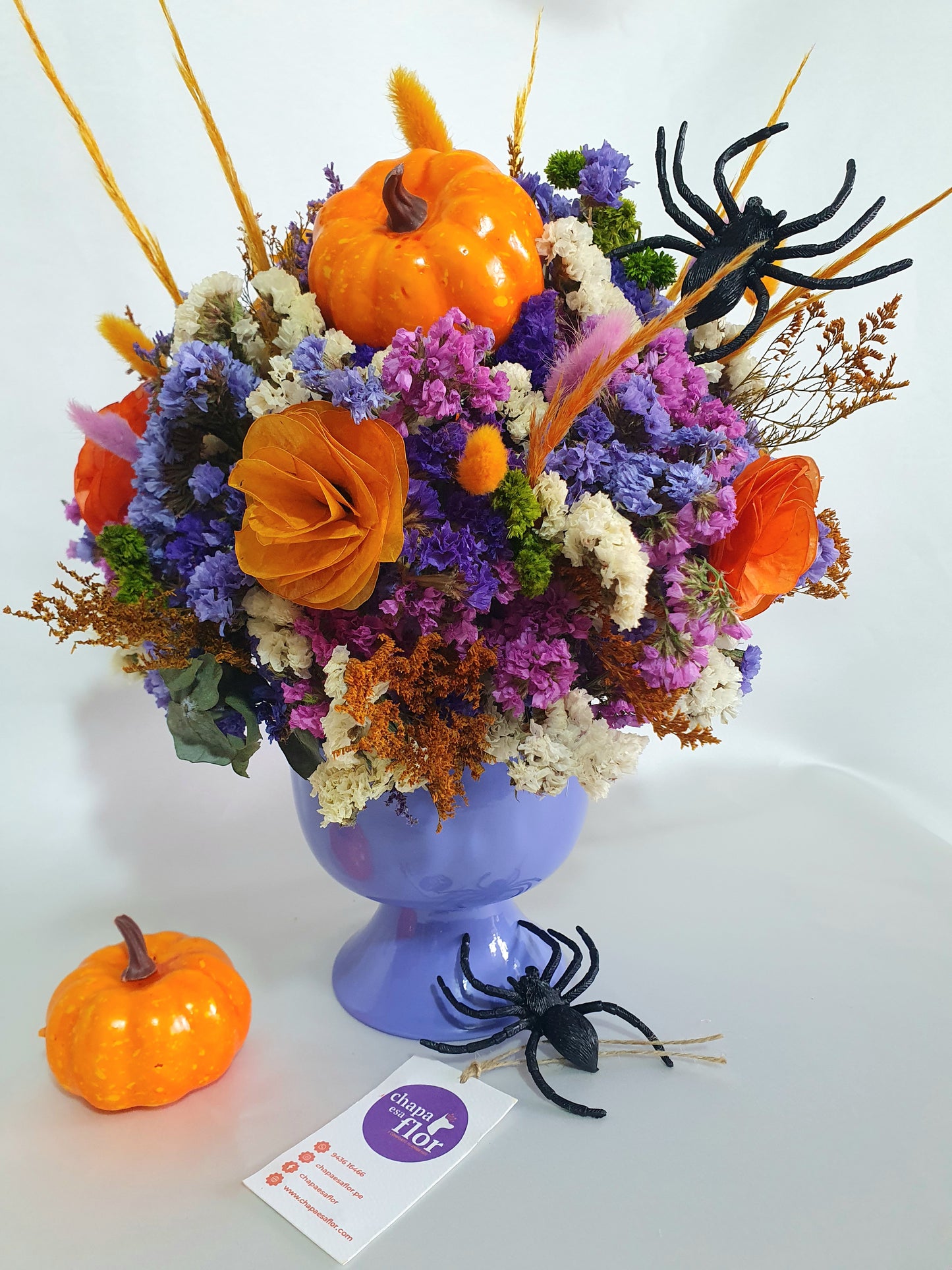 Arreglo Halloween de flores secas