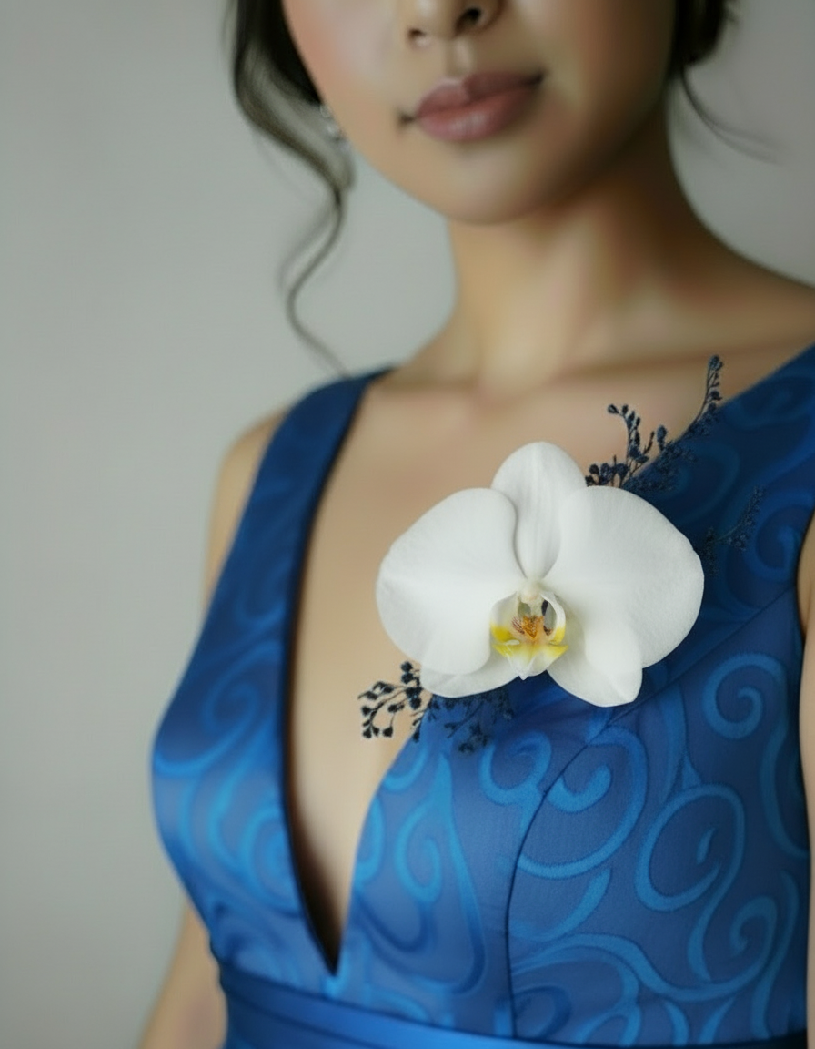 Corsage de Orquídea blanca botoniere