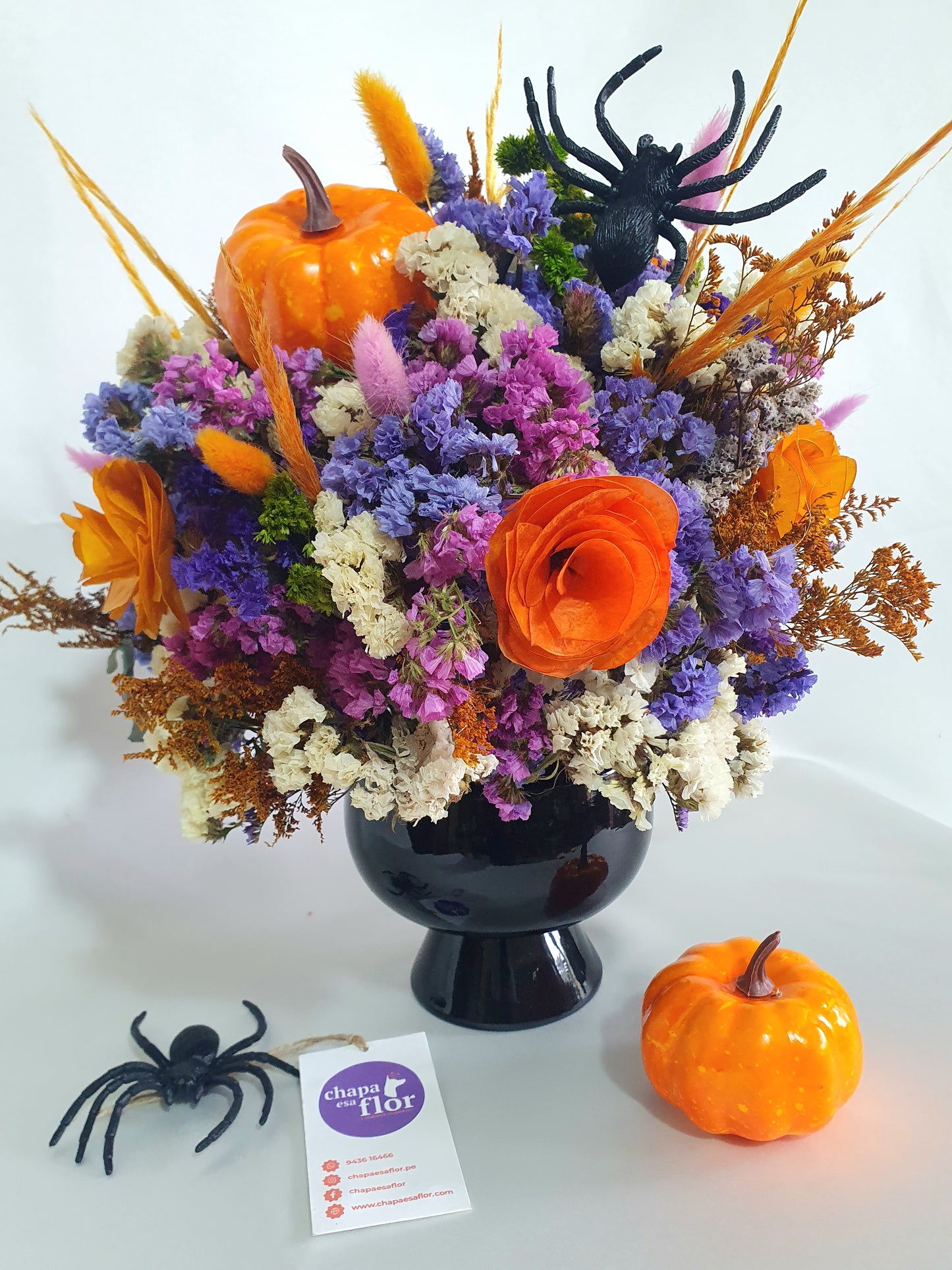 Arreglo Halloween de flores secas