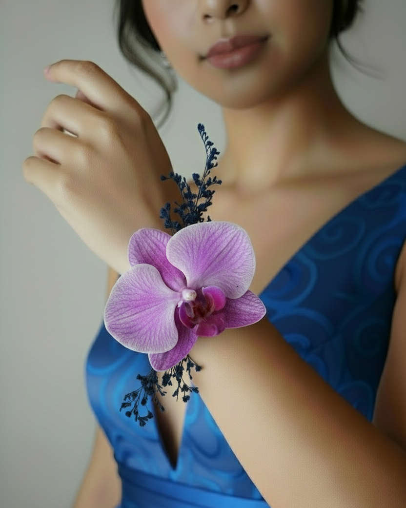 Corsage de Orquídea púrpura pulsera