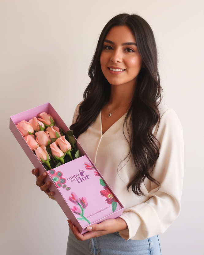 Caja Box Premium – 9 Rosas Rosadas | Edición San Valentín