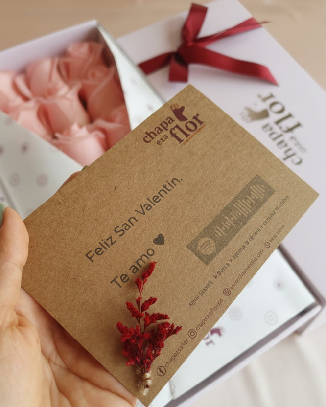 Box Premium – 12 Rosas Rosadas | Edición San Valentín