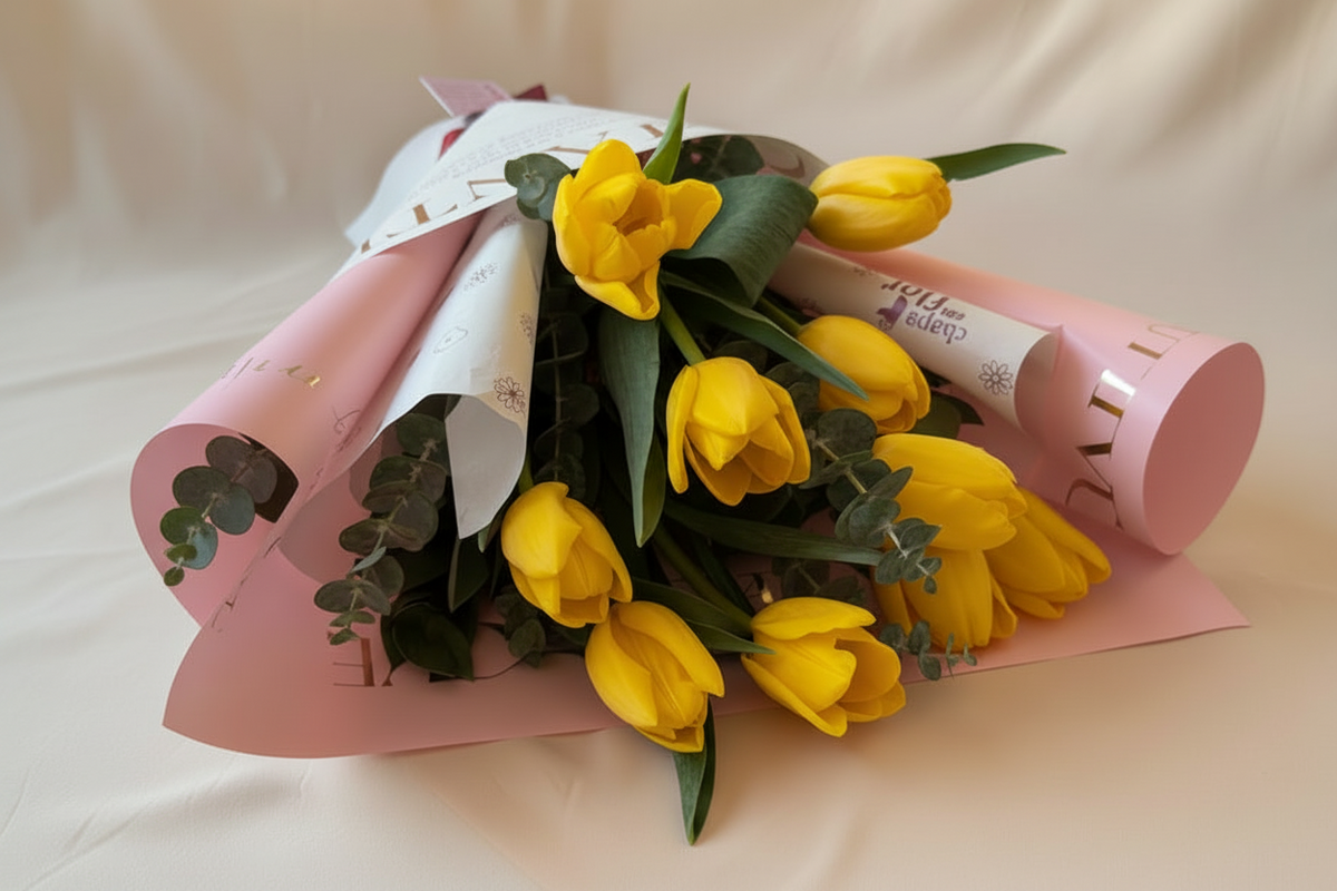 Ramo Soleil Edición Día de las Flores Amarillas - 10 tulipanes