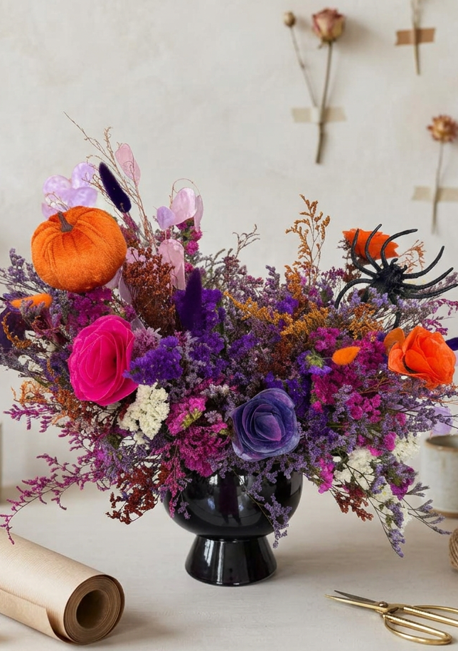 Arreglo Halloween de flores secas 🎃