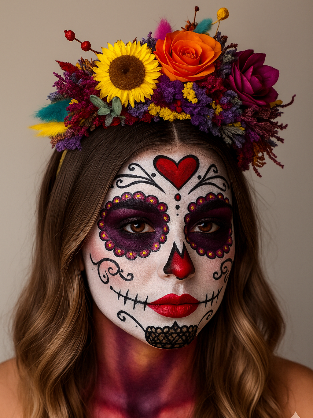 Tiara temática Frida Kahlo flores secas halloween