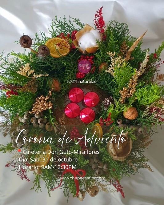 Taller corona de adviento natural 31 oct 2026