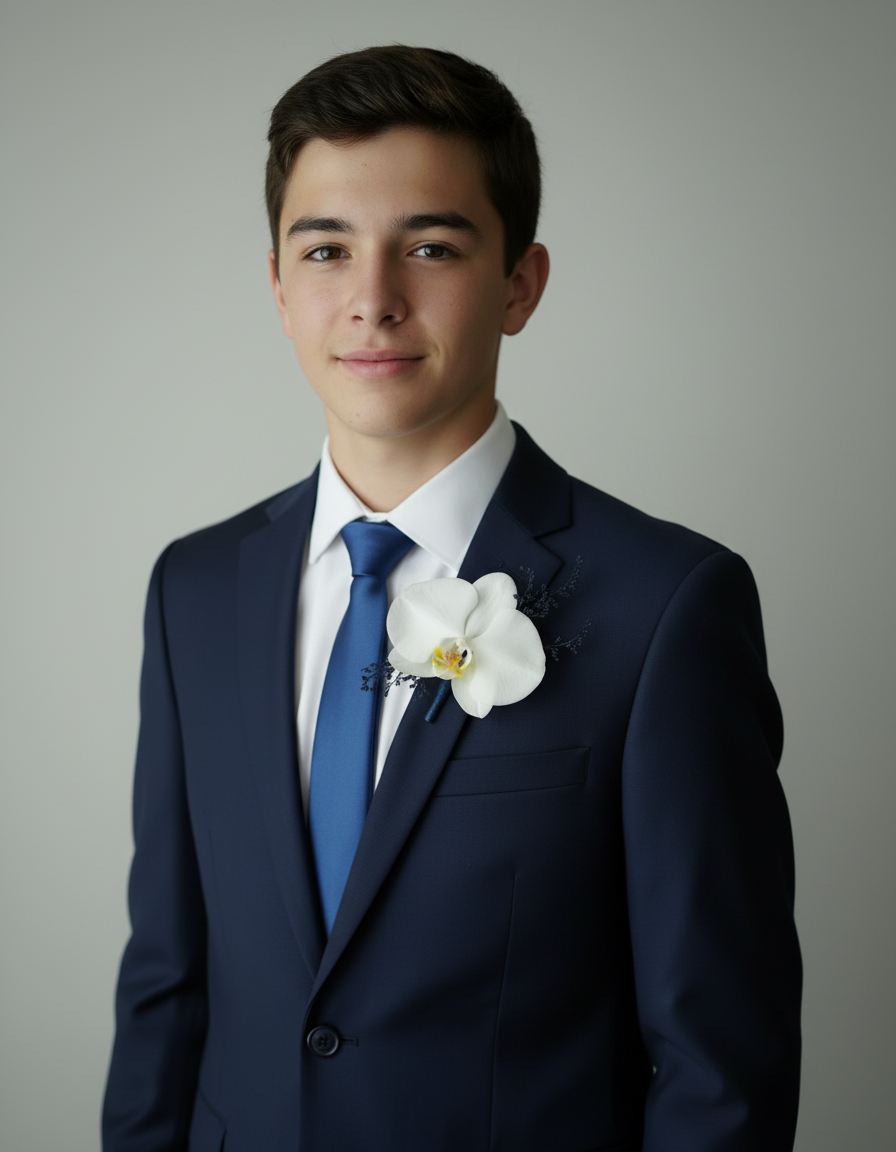 Corsage de Orquídea blanca botoniere