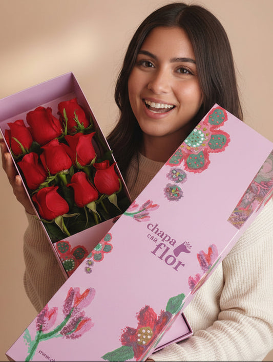 Box Premium con 9 rosas rojas