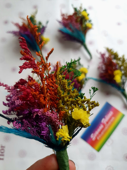 Prendedor / Pin Pride de flores secas 🏳️‍🌈🏳️‍⚧️