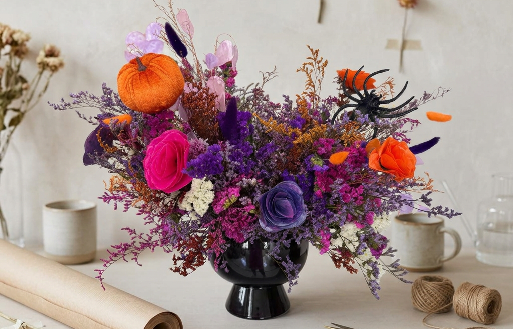 Arreglo Halloween de flores secas 🎃