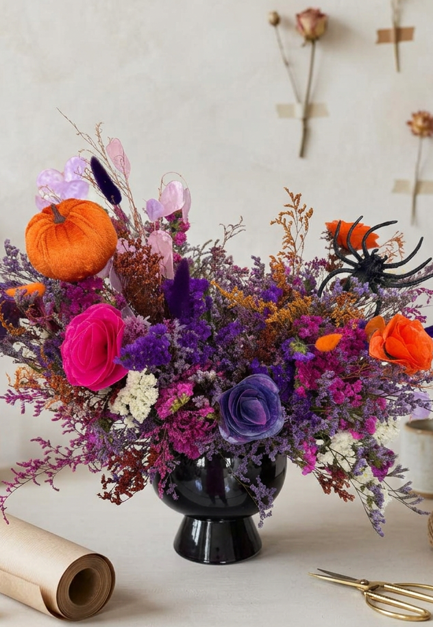 Arreglo Halloween de flores secas 🎃